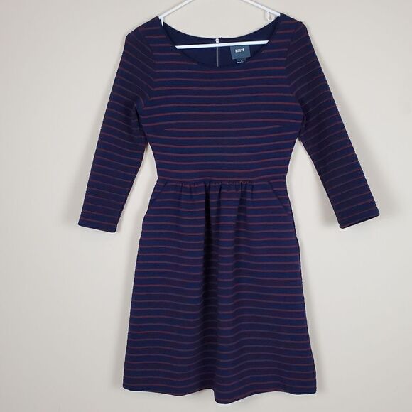 Maeve Anthropologie Brenna Striped Dress Size 0 - Picture 2 of 10
